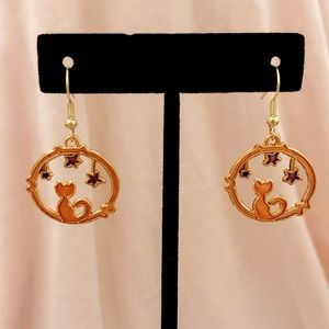 Resin Cat and Star Earrings